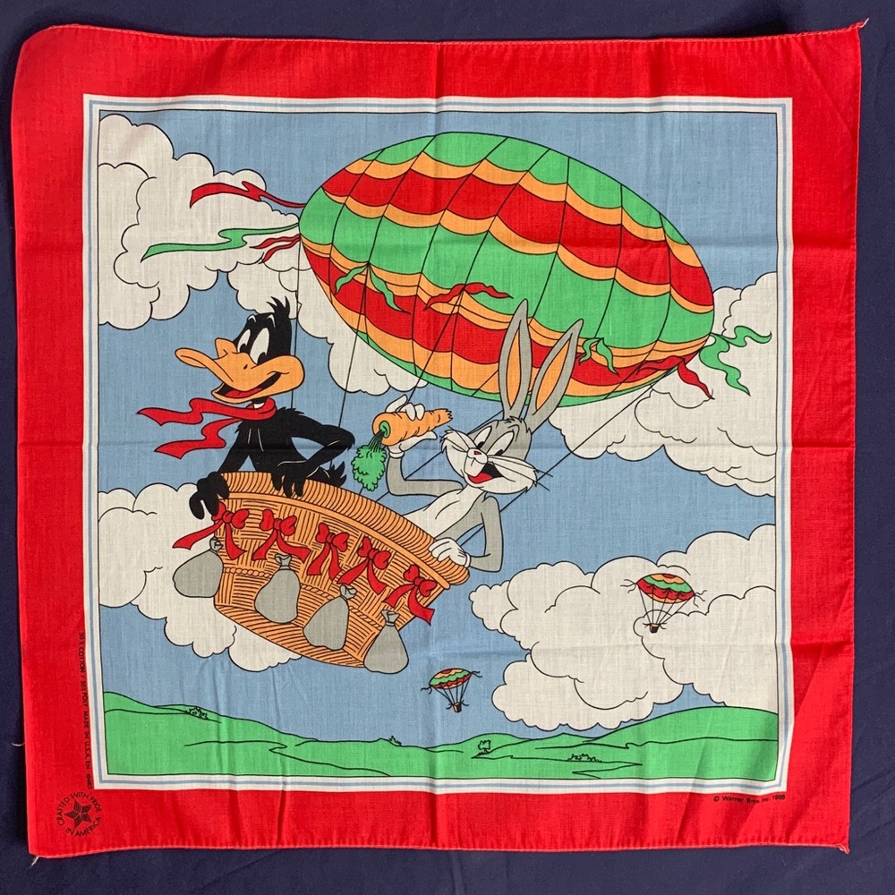 Vntg Daffy Duck & Bugs Bunny Bandana